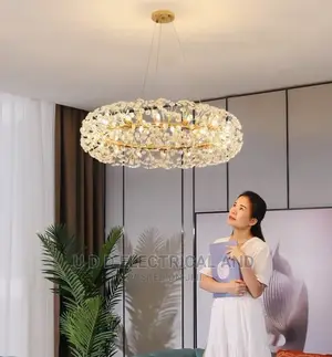 Modern Crystal Chandelier Gold LED Lighting Available