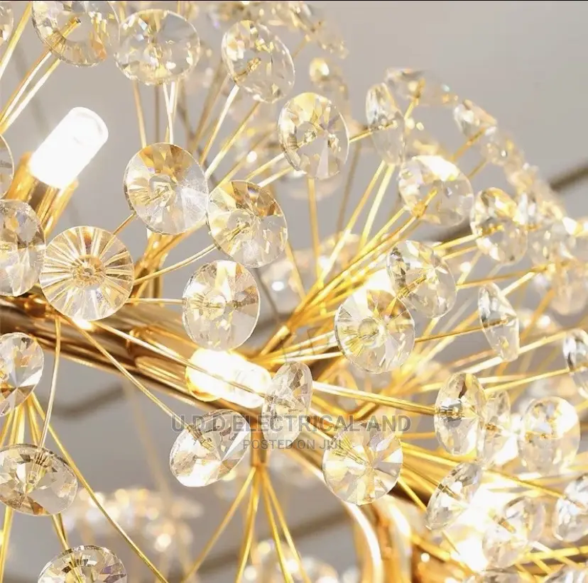 Modern Crystal Chandelier Gold LED Lighting Available