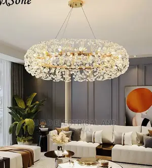 Modern Crystal Chandelier Gold LED Lighting Available