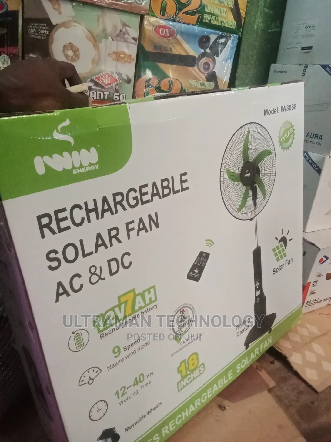 Rechargeable Solar Fan