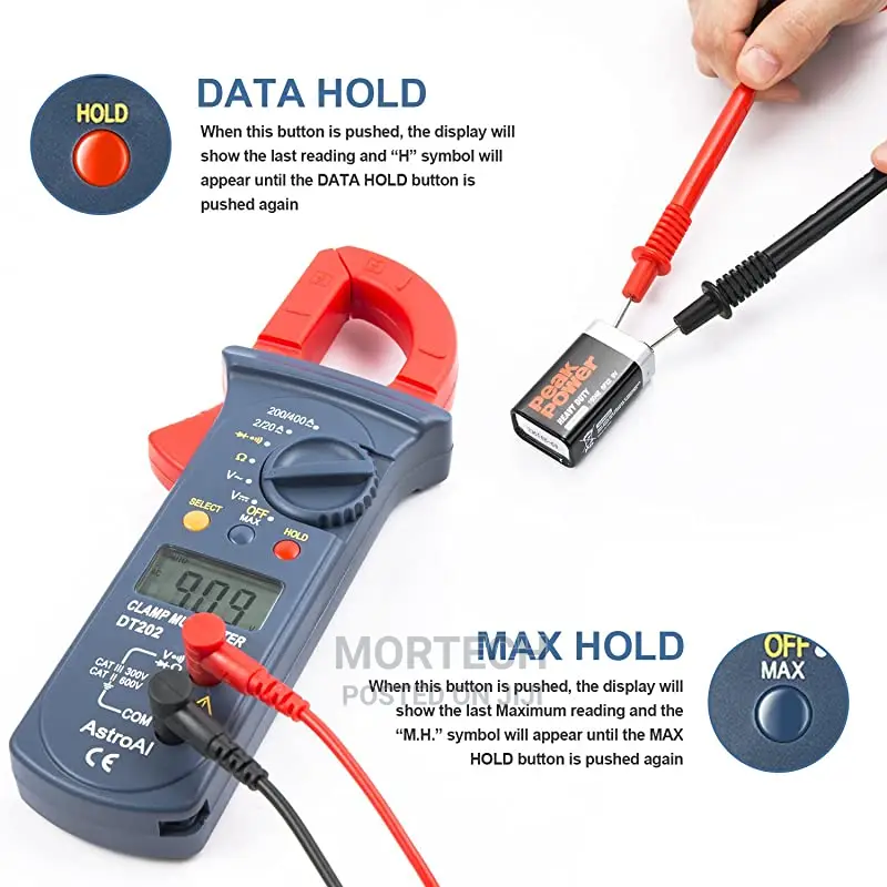 Astroai 2000 Counts Digital Clamp Meter, Model DT202