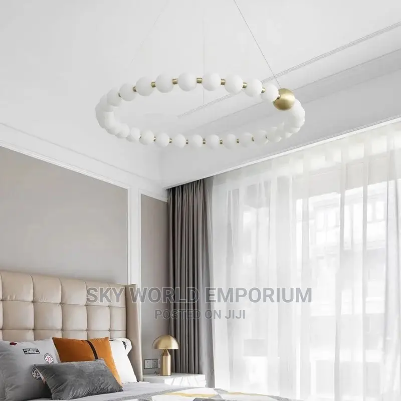 Brass LED Chandelier Acrylic Ball