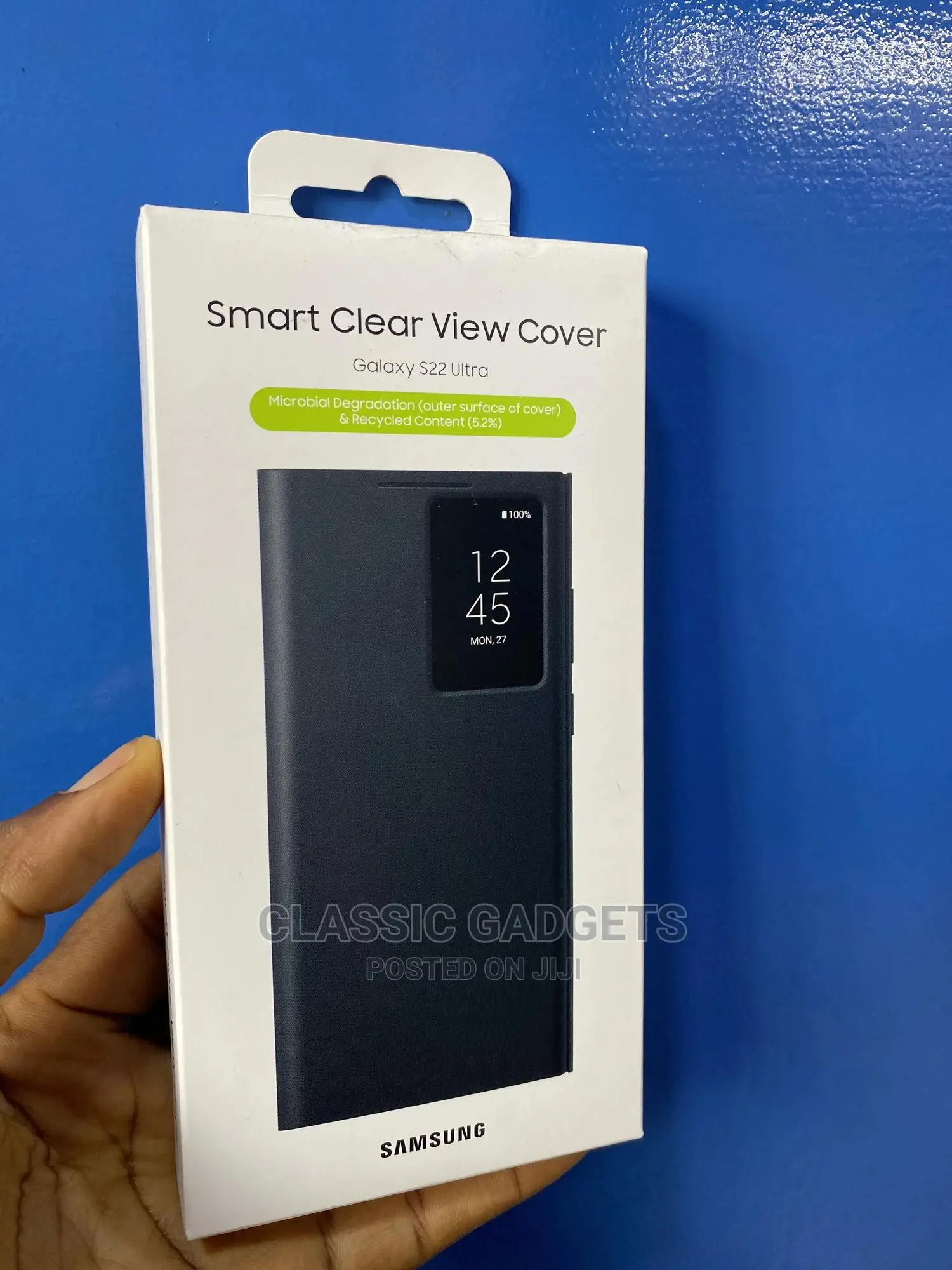 Smart Clear View Flip Case for Galaxy S22 Ultra
