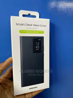 Smart Clear View Flip Case for Galaxy S22 Ultra