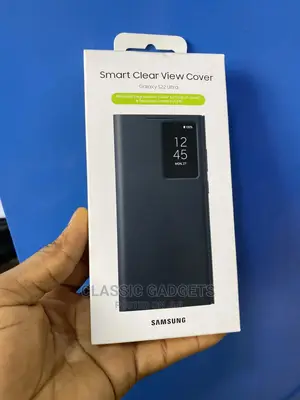 Smart Clear View Flip Case for Galaxy S22 Ultra