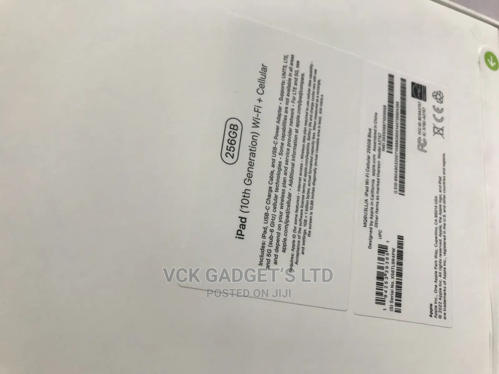 New Apple iPad (2022) 256 GB Blue
