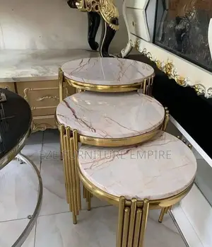 3in1 Cream Color Marble Side Stool