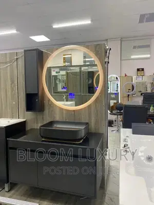 Cabinet With Led Mirror And Side Shelf