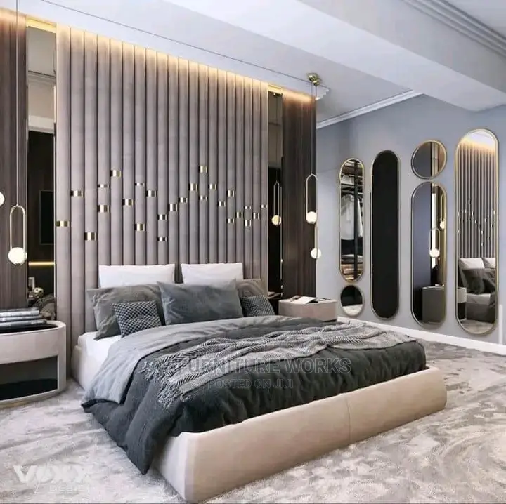 Quality High Back Rest Padded Bedframe With Bedside Drawers.