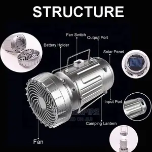Led Solar Camping Lights Portable With Fan Solar Charge Rech