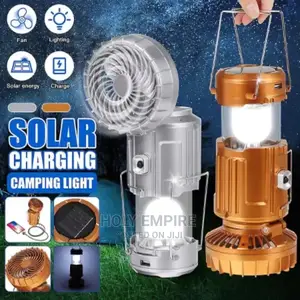Led Solar Camping Lights Portable With Fan Solar Charge Rech