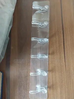 Strong Adhesive 6 in 1 Wall Stick Hook - Long Transparent