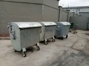 1100 Litre Galvanized Metal Waste Container With Dome Lid