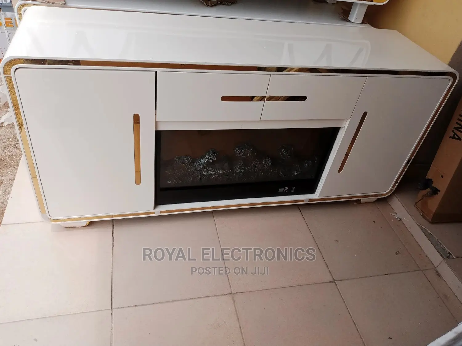 Top Quality Modern Imported TV Stand With Fire Display