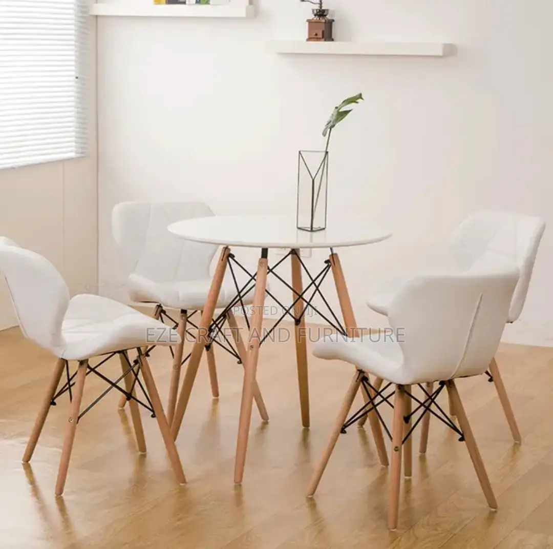White Restaurant Table and 4 Chairs