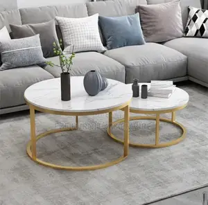 2in1 Marble Center Table With Gold Frame