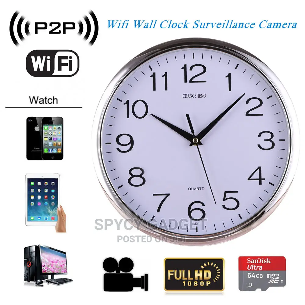 1080P Wifi Spy Wall Clock Camera