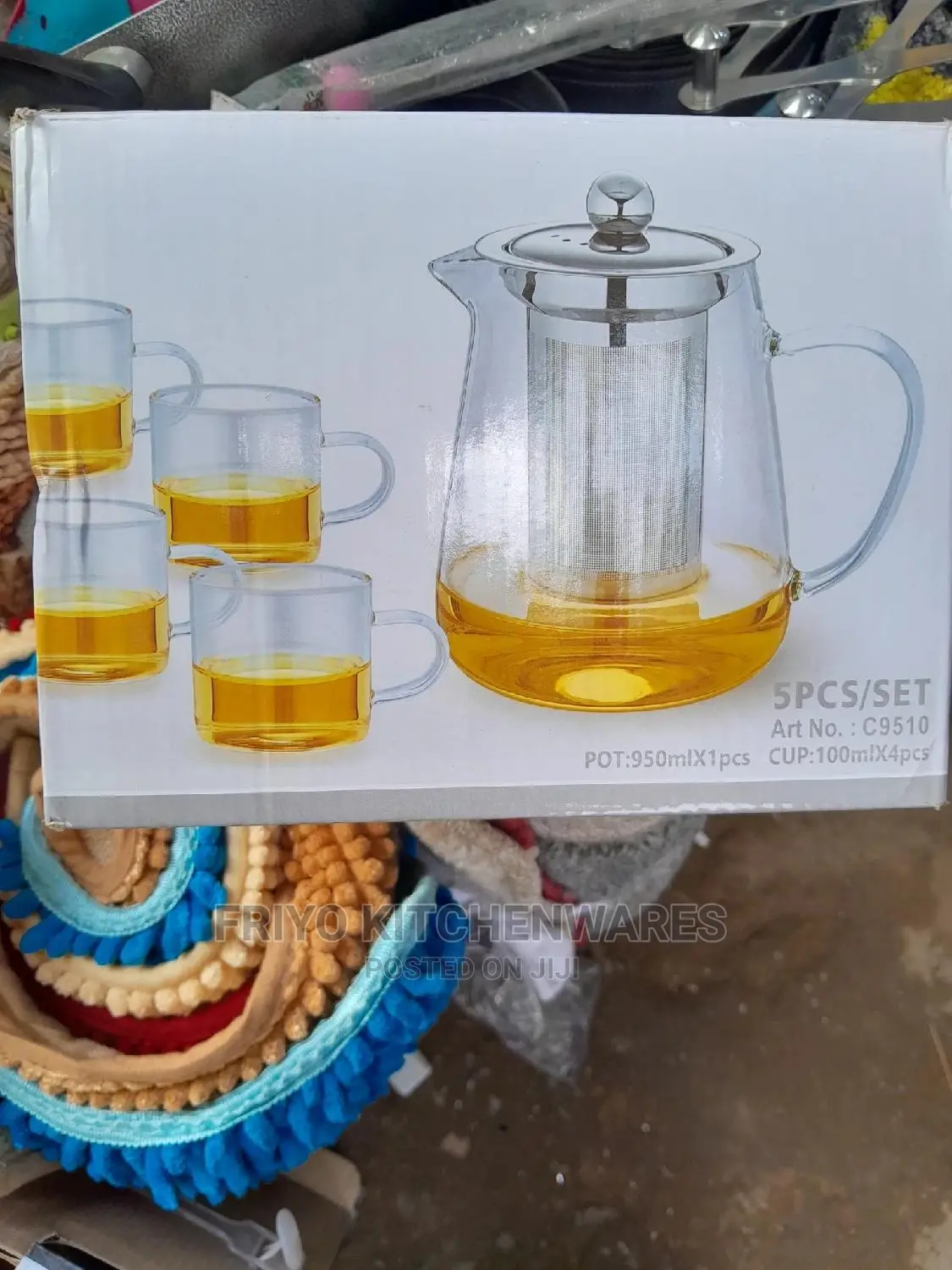 Transperent Arabian Tea Set With 4cups