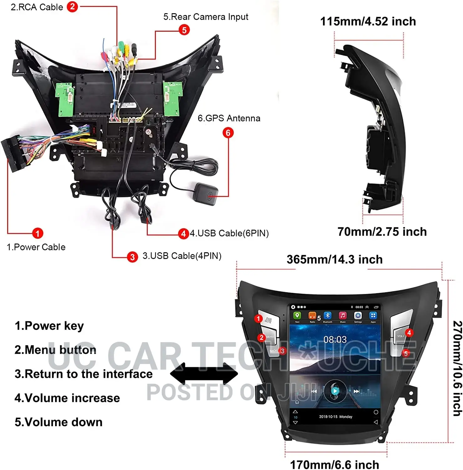 Hyundai Elantra 2011-2015 Android Screen