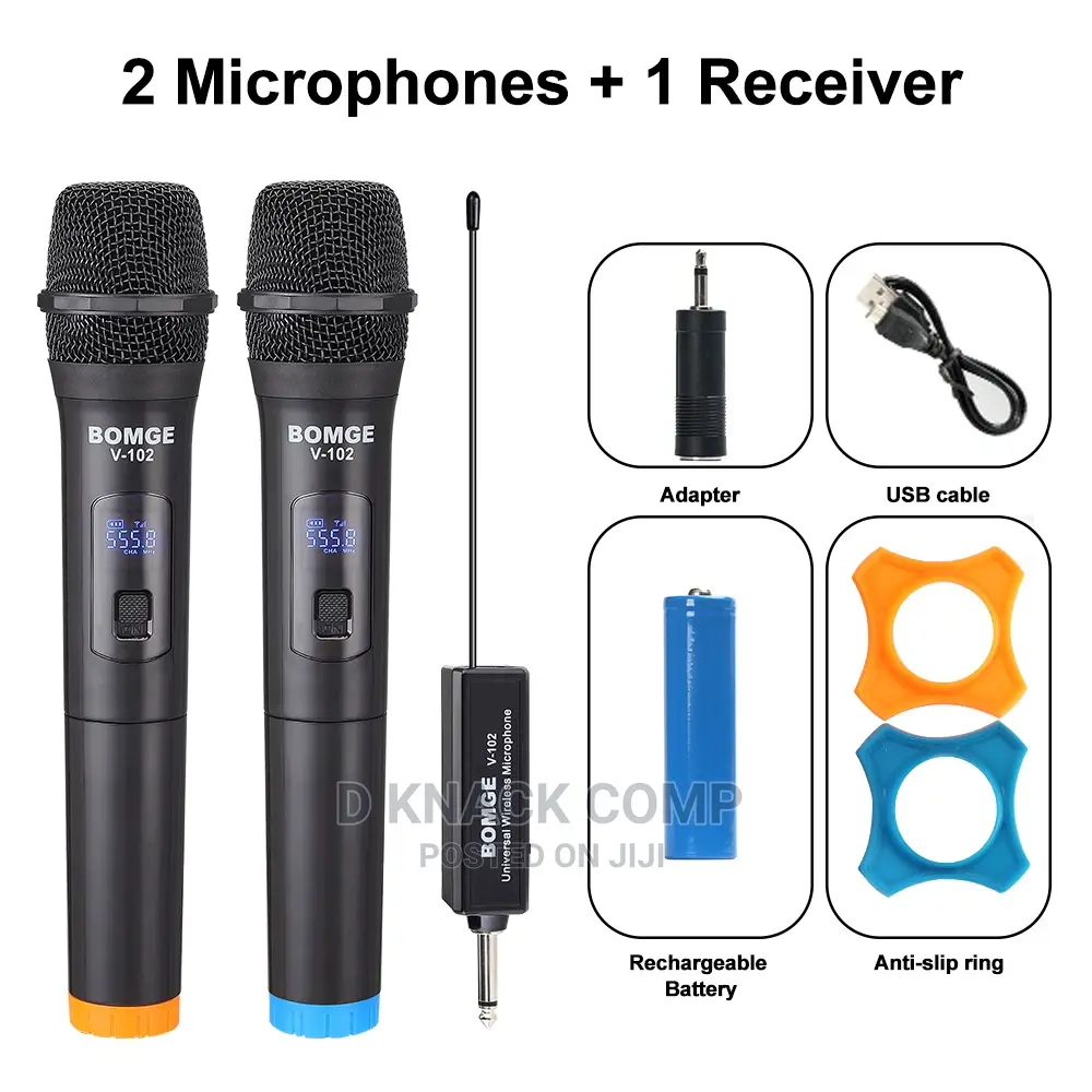 2 Dual Mic Wireless Microphone With Mini Bluetooth Receiver