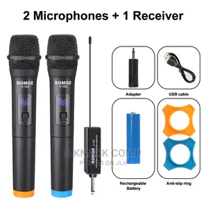 2 Dual Mic Wireless Microphone With Mini Bluetooth Receiver