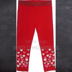 Toddler Girl's Legging With Hearts Patterns