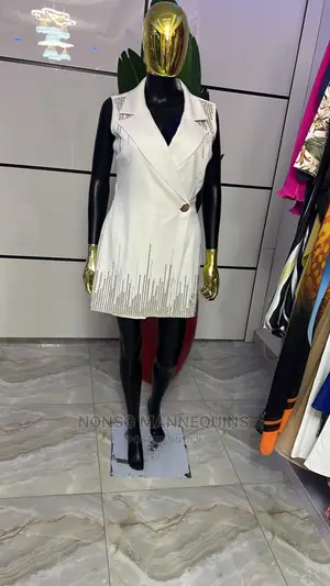 Matt Black and Gold Chrome Female Size 8 Mannequin
