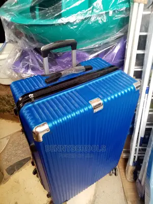 Big Blue Rubber Plastic Traveling Luggage Box