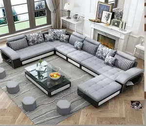 U-Shaped Sofa Chairs With Table and Stools. 9 Seaters Couch. Lvc01