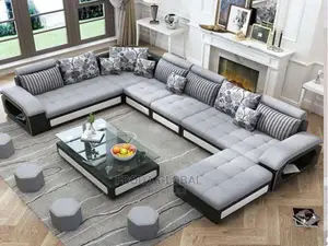U-Shaped Sofa Chairs With Table and Stools. 9 Seaters Couch. Lya034