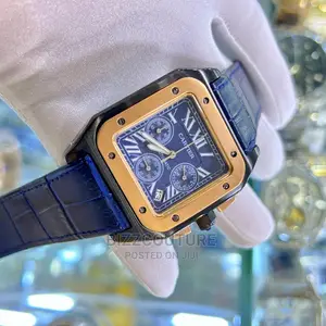Original CARTIER Blue Dial Leather Strap Available in Store