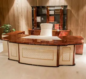 Presidential Executive Office Table Set and Bookshelves