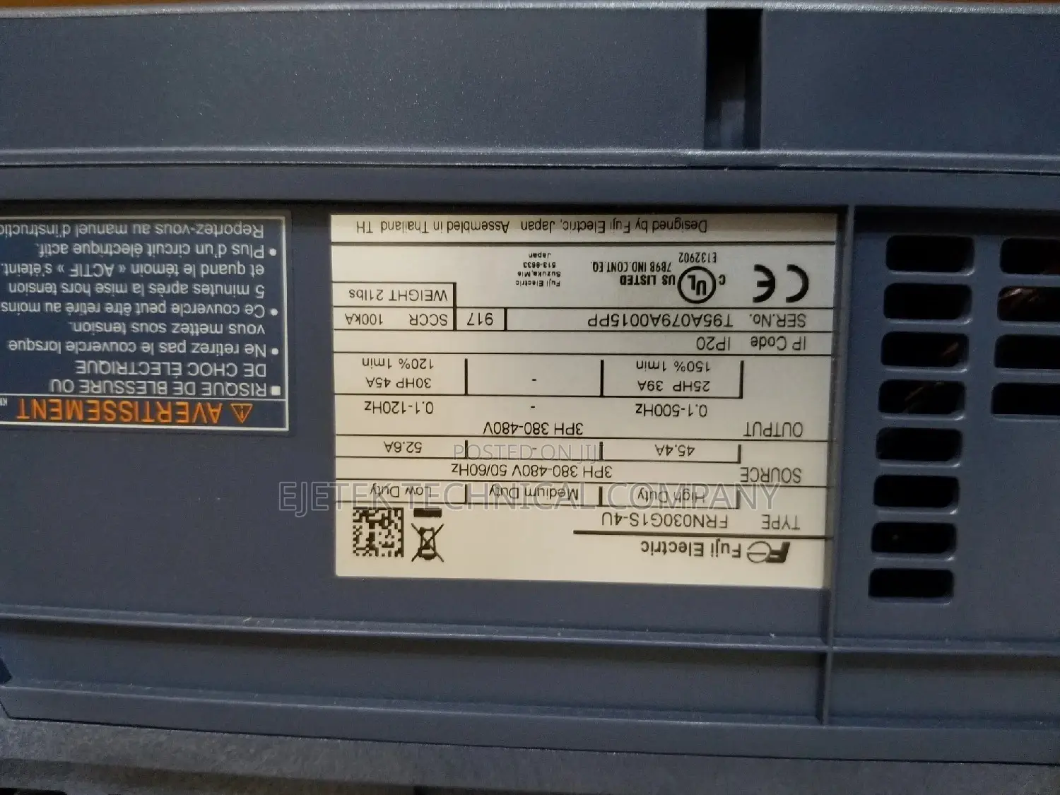 Fuji Motor Control 22kw/30hp