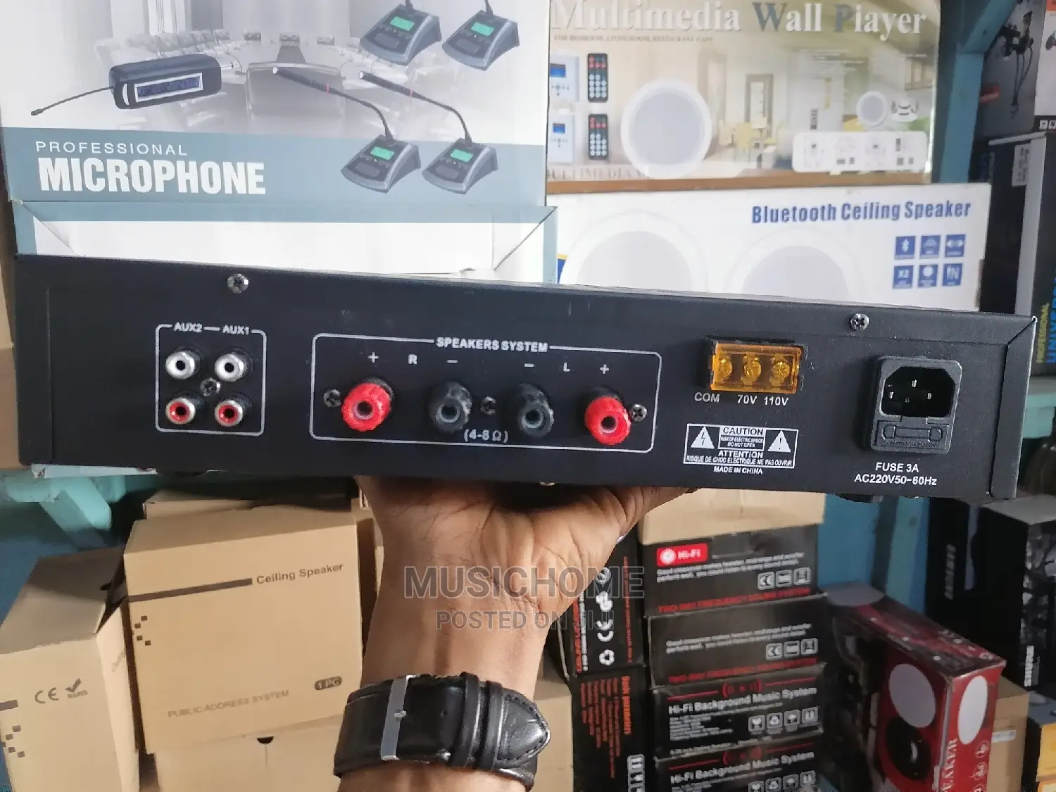 2 Zone Ceiling Speakers Amplifier With USB, and Bluetooth