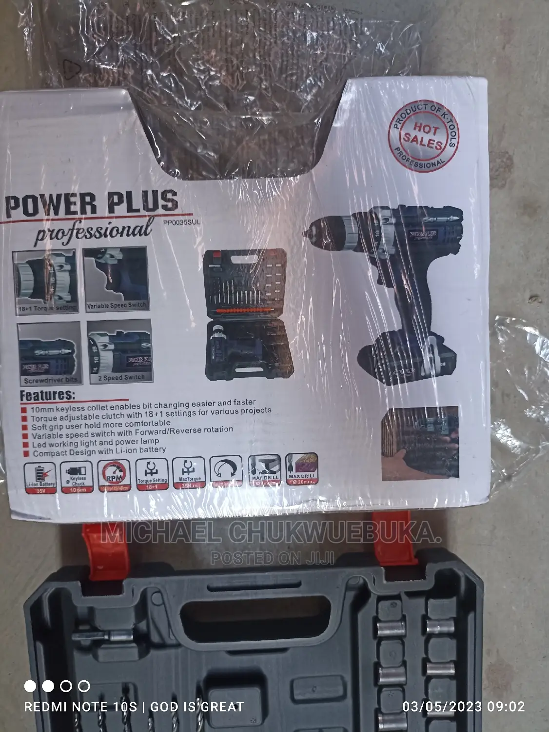 Cordless Drilling Machine 35v Power Plus