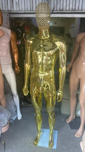 Gold Male Mannequin With Basket Head