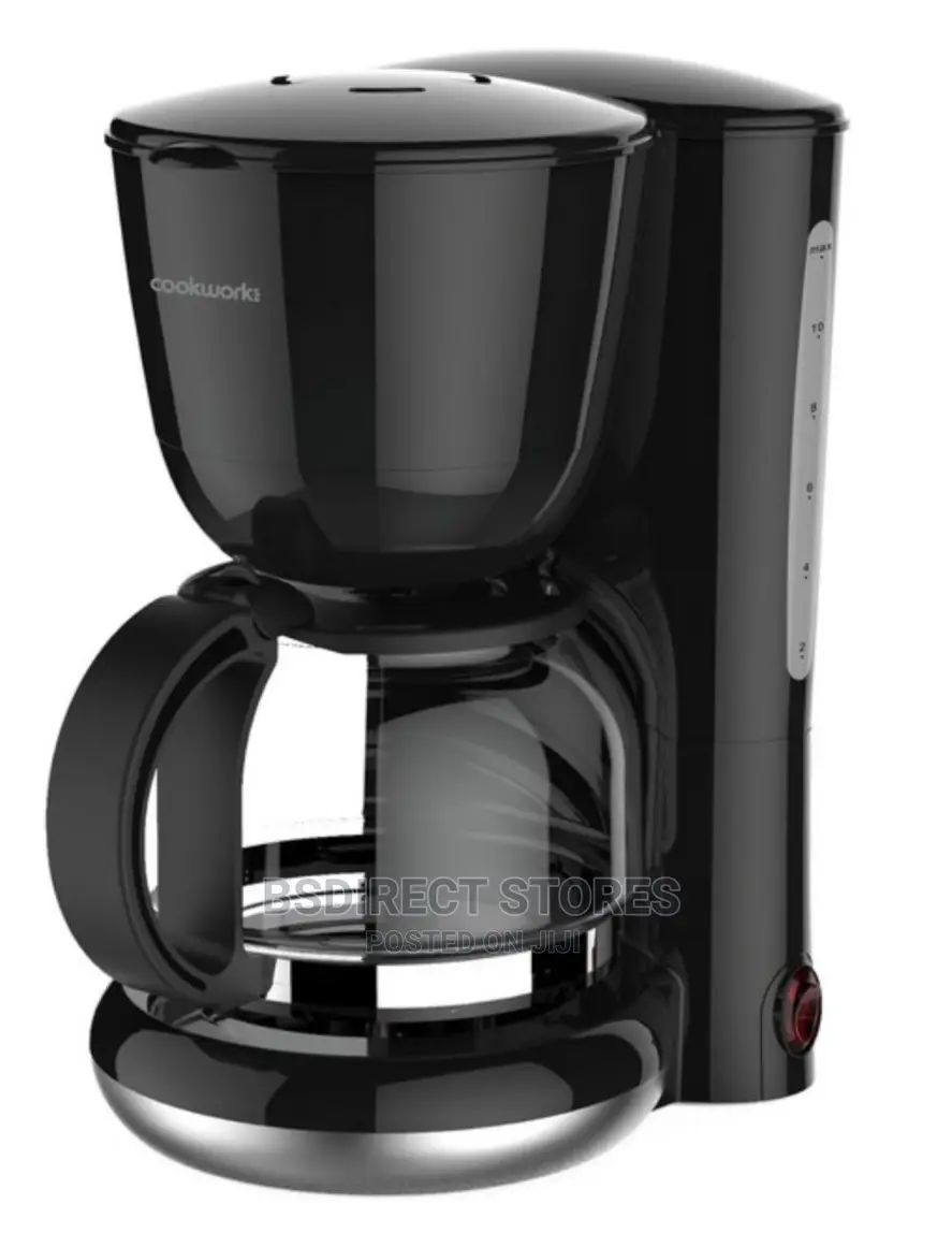 Cookworks Black Filter Coffee Maker 10 Cups Capacity 1.25L