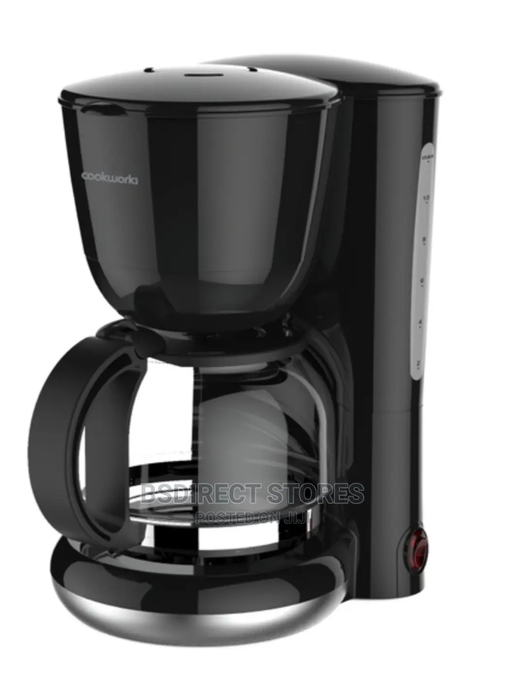 Cookworks Black Filter Coffee Maker 10 Cups Capacity 1.25L