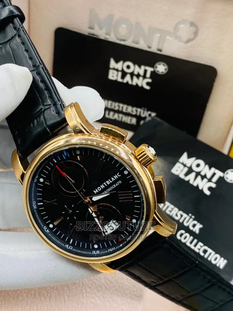 Original MONTBLANC Leather Strap Watch Available in Store