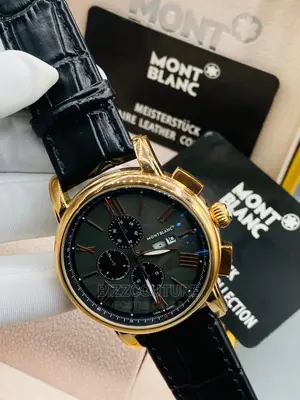 Original MONTBLANC Leather Strap Watch Available in Store