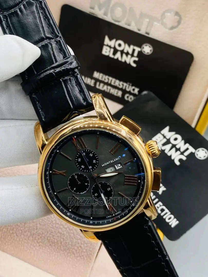 Original MONTBLANC Leather Strap Watch Available in Store