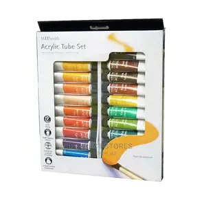Whsmith 24 Light- Fast Acrylic Colour Paints 10ml Tube Set