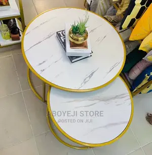 2 in 1 Living Room Table Marble and Steel