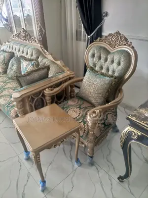 Luxury 8 Seater Living Room Fabric Made Royal Sofa Chair. 