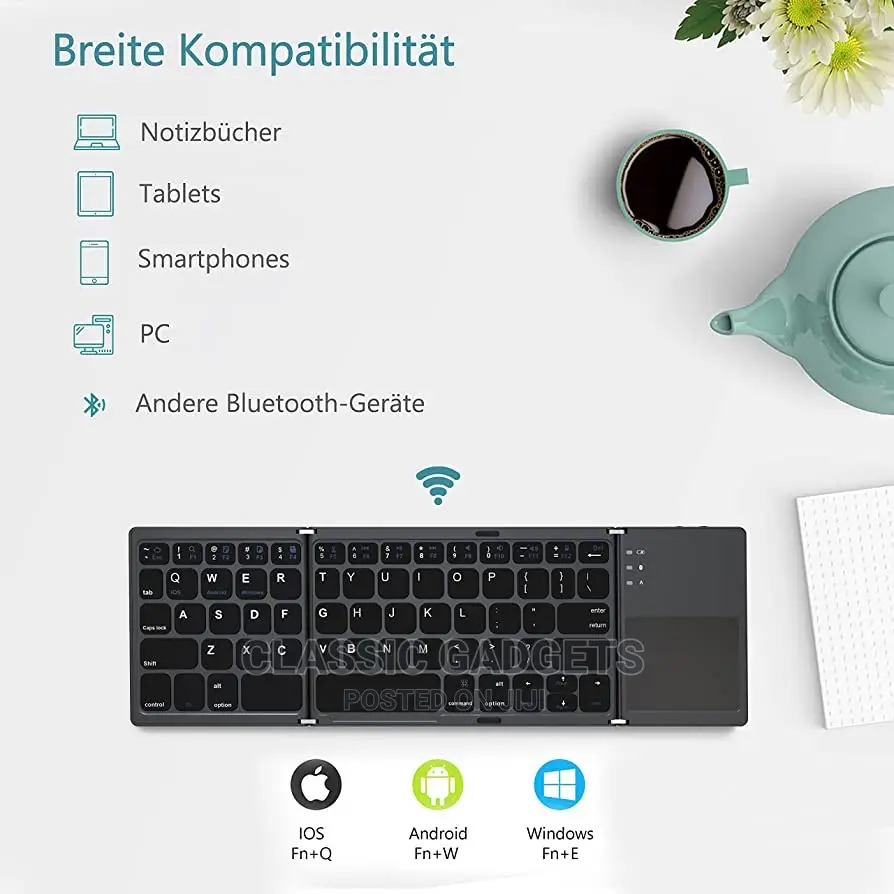 BO33 Wireless Bluetooth Ultra Slim Foldable Keyboard