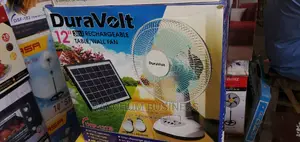 Duravolt Table Rechargeable Fan Table Solar Panel 2bulb