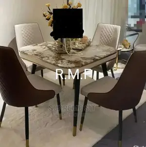Luxury Marble Dining Set With 4 Chairs and Table