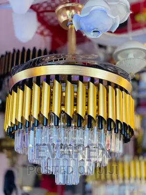 Crystal Chandelier Light With Gold/Black Design 40cm