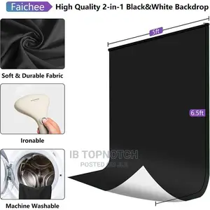 5 X 6.5ft T Frame Black Screen Backdrop for Making Videos