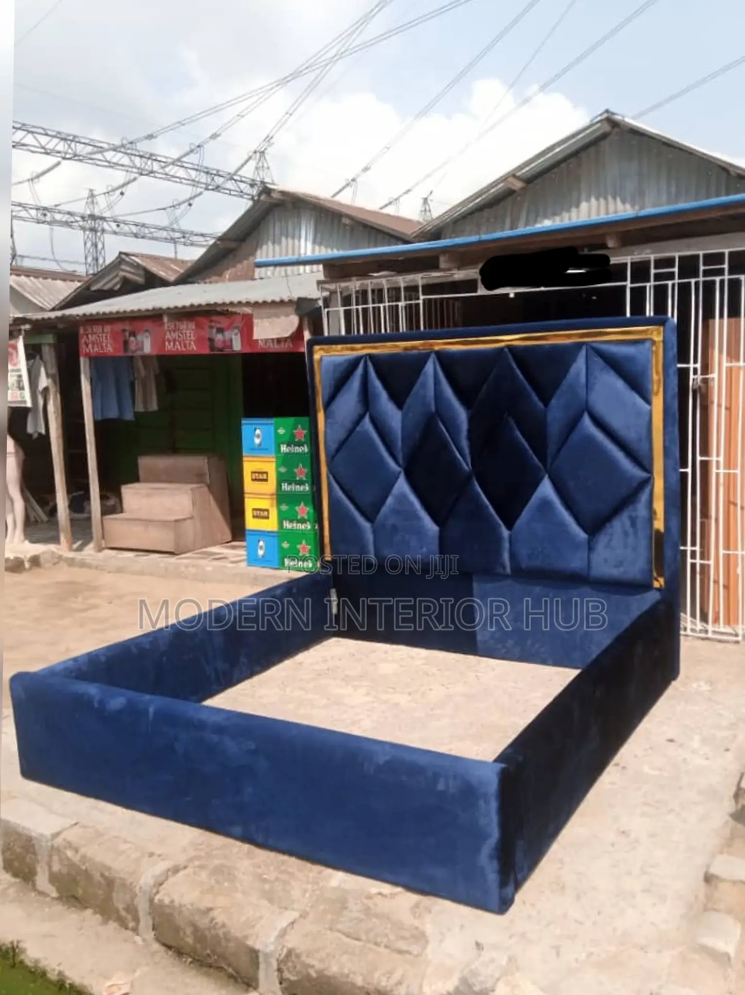Quality High Back Rest Padded Bedframe With Bedside Drawers.